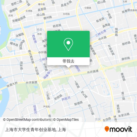 上海市大学生青年创业基地地图
