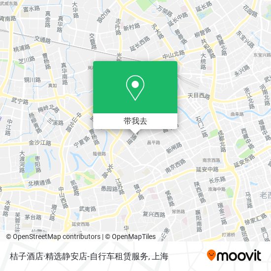 桔子酒店·精选静安店-自行车租赁服务地图