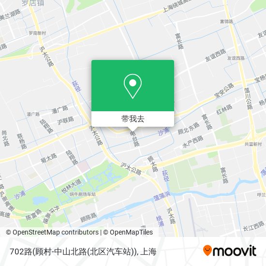 702路(顾村-中山北路(北区汽车站))地图