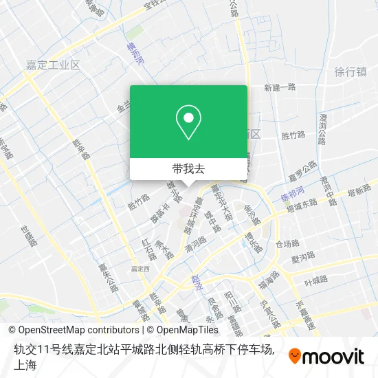轨交11号线嘉定北站平城路北侧轻轨高桥下停车场地图