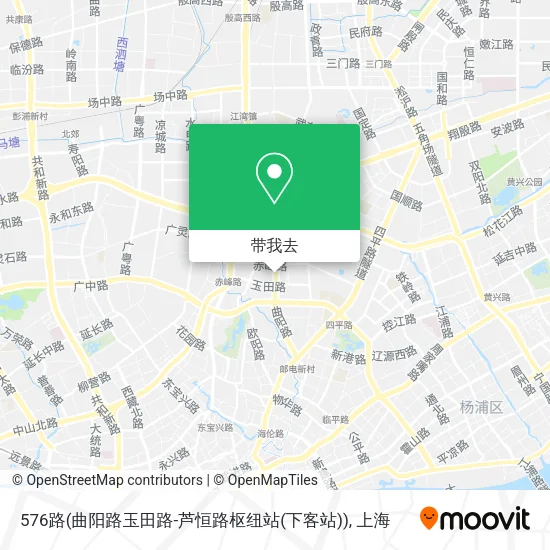 576路(曲阳路玉田路-芦恒路枢纽站(下客站))地图