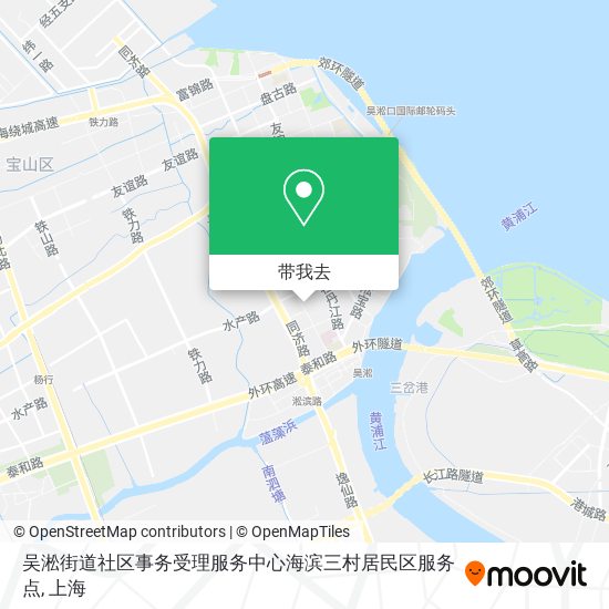 吴淞街道社区事务受理服务中心海滨三村居民区服务点地图