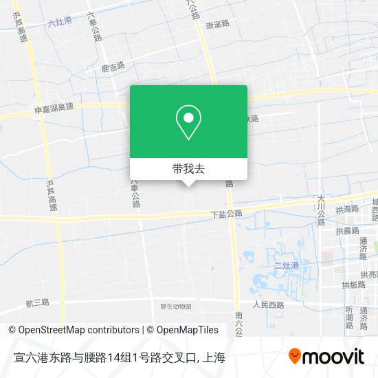 宣六港东路与腰路14组1号路交叉口地图