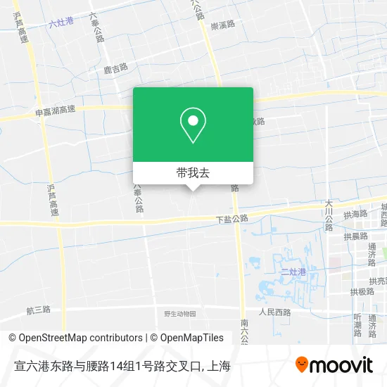 宣六港东路与腰路14组1号路交叉口地图