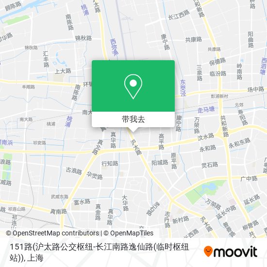 151路(沪太路公交枢纽-长江南路逸仙路(临时枢纽站))地图