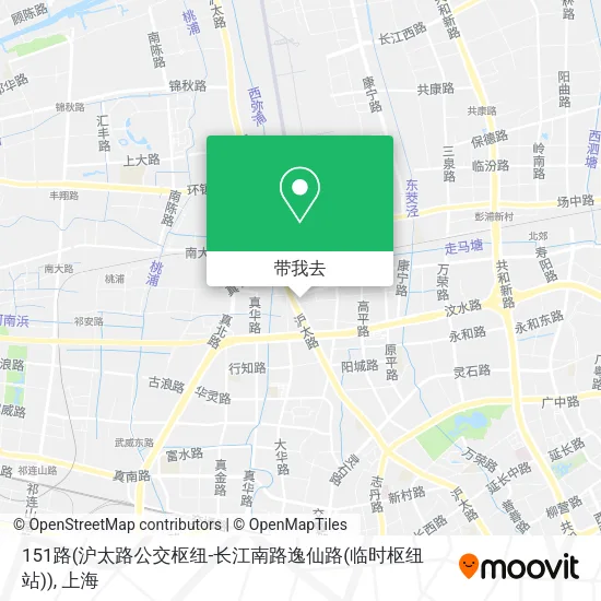 151路(沪太路公交枢纽-长江南路逸仙路(临时枢纽站))地图
