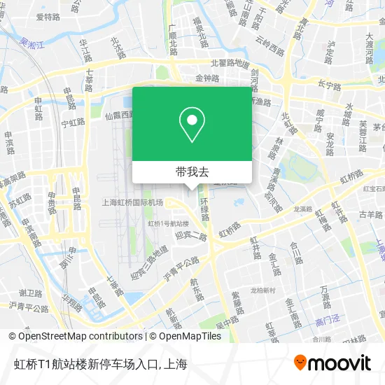 虹桥T1航站楼新停车场入口地图