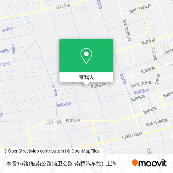 奉贤16路(航南公路浦卫公路-南桥汽车站)地图