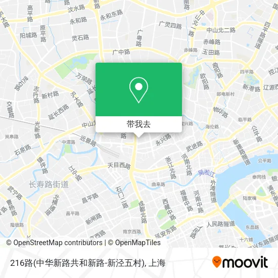 216路(中华新路共和新路-新泾五村)地图
