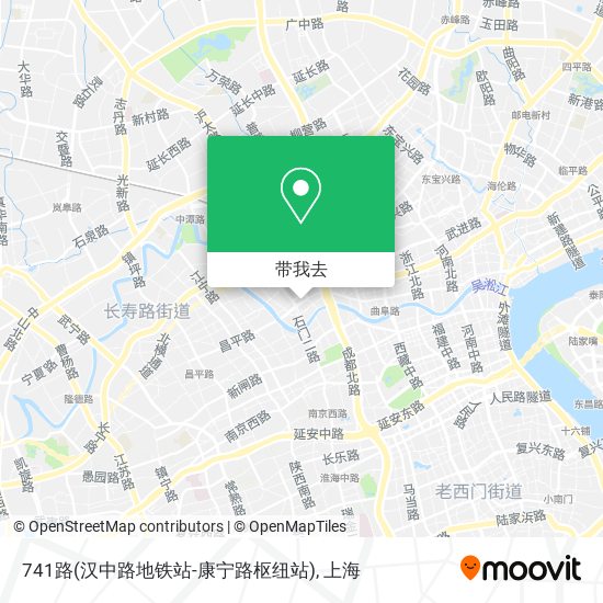 741路(汉中路地铁站-康宁路枢纽站)地图