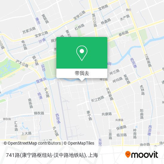 741路(康宁路枢纽站-汉中路地铁站)地图