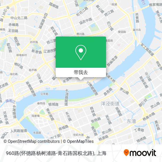 960路(怀德路杨树浦路-青石路国权北路)地图