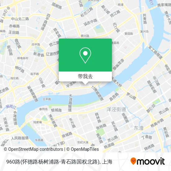 960路(怀德路杨树浦路-青石路国权北路)地图