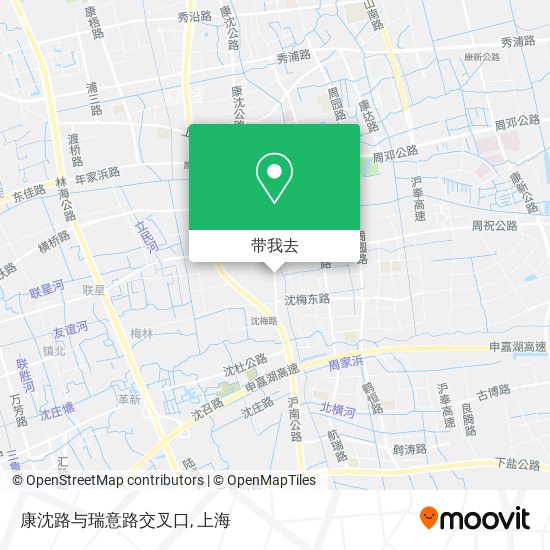 康沈路与瑞意路交叉口地图