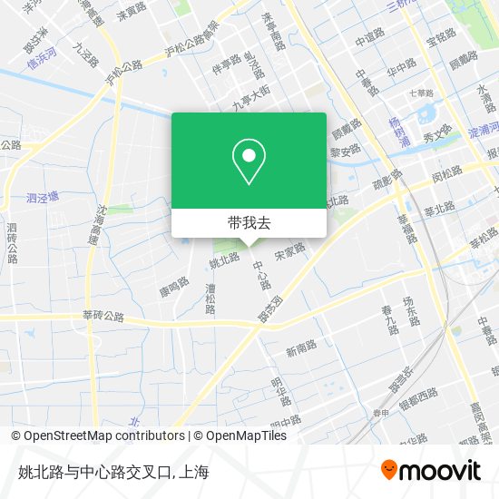 姚北路与中心路交叉口地图