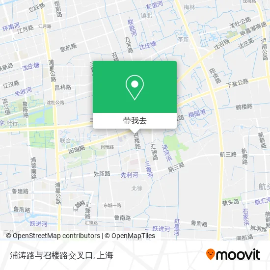 浦涛路与召楼路交叉口地图