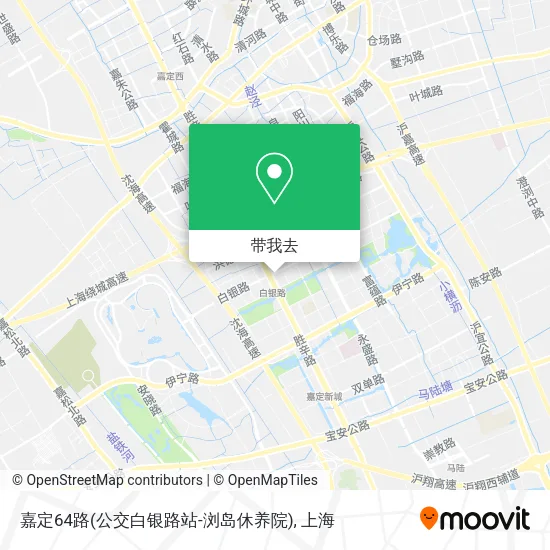 嘉定64路(公交白银路站-浏岛休养院)地图