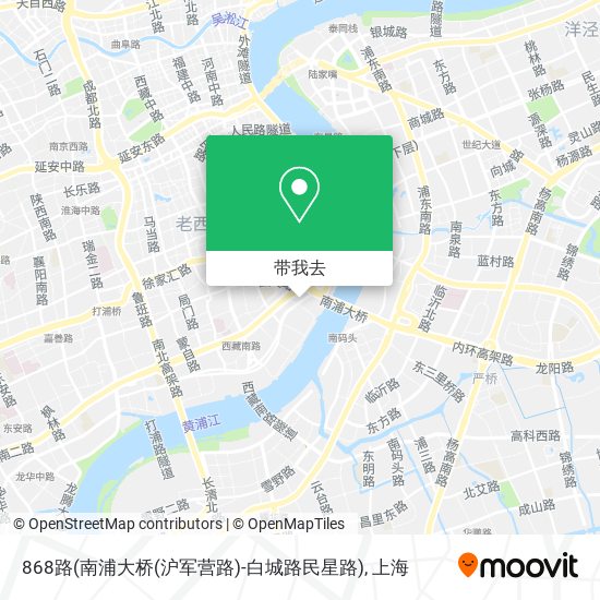868路(南浦大桥(沪军营路)-白城路民星路)地图