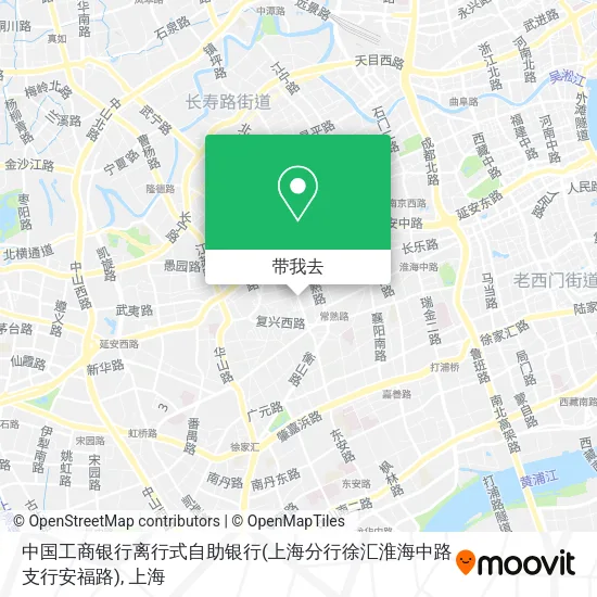 中国工商银行离行式自助银行(上海分行徐汇淮海中路支行安福路)地图