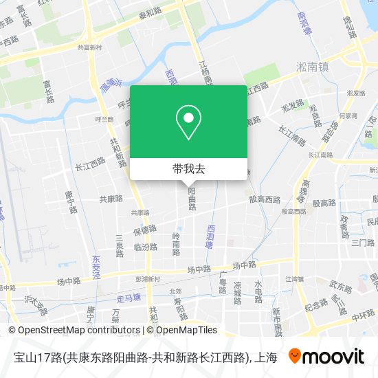 宝山17路(共康东路阳曲路-共和新路长江西路)地图