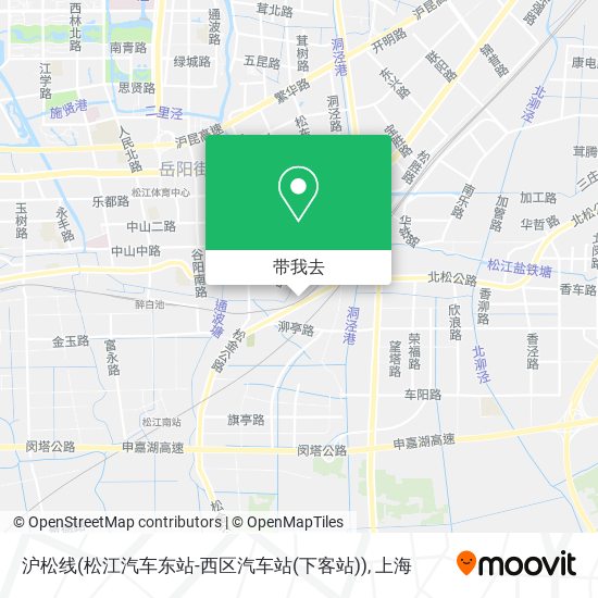 沪松线(松江汽车东站-西区汽车站(下客站))地图