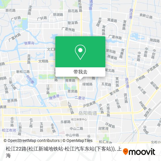 松江22路(松江新城地铁站-松江汽车东站(下客站))地图