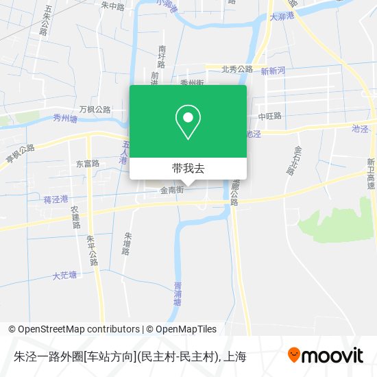 朱泾一路外圈[车站方向](民主村-民主村)地图