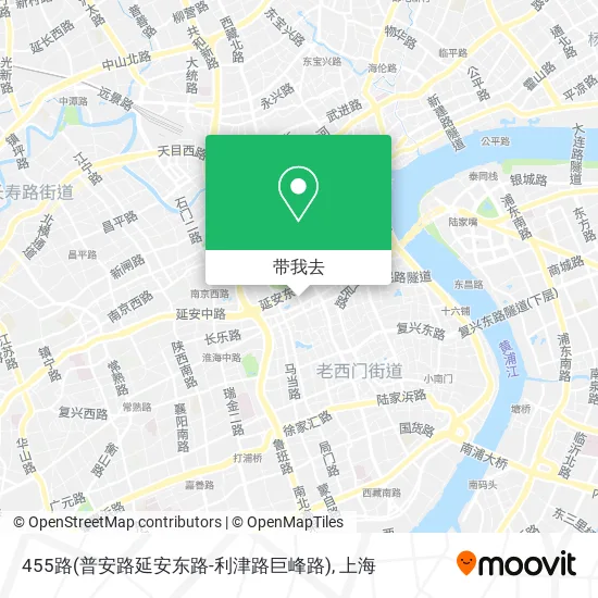 455路(普安路延安东路-利津路巨峰路)地图