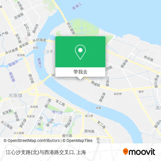 江心沙支路(北)与西港路交叉口地图