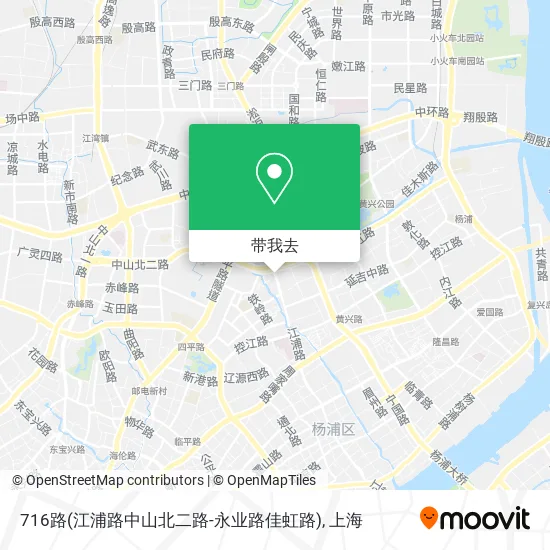 716路(江浦路中山北二路-永业路佳虹路)地图