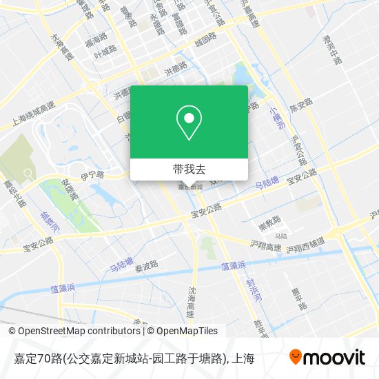 嘉定70路(公交嘉定新城站-园工路于塘路)地图