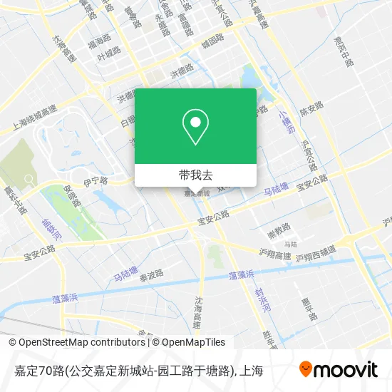 嘉定70路(公交嘉定新城站-园工路于塘路)地图