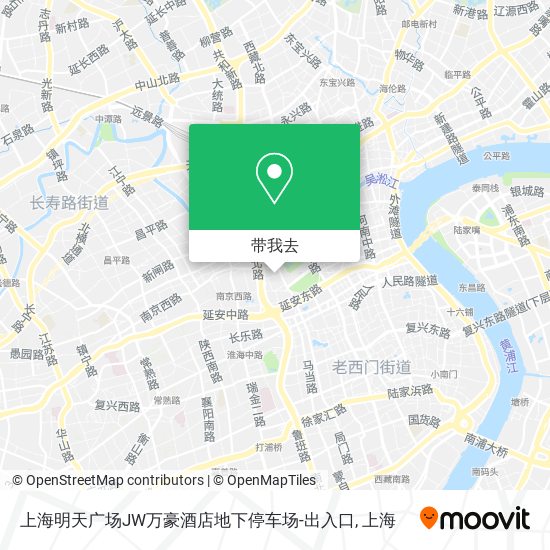 上海明天广场JW万豪酒店地下停车场-出入口地图