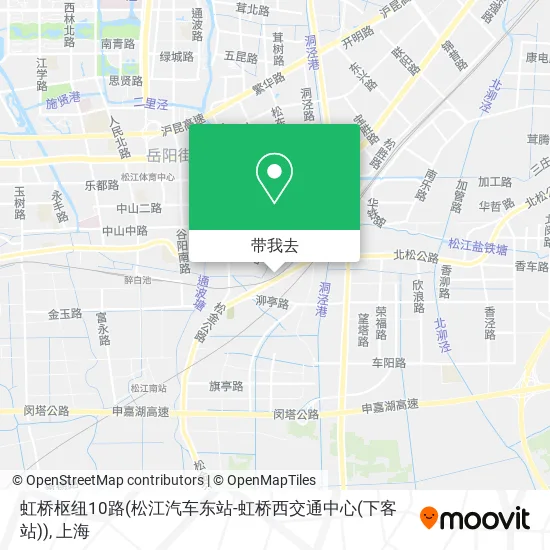 虹桥枢纽10路(松江汽车东站-虹桥西交通中心(下客站))地图