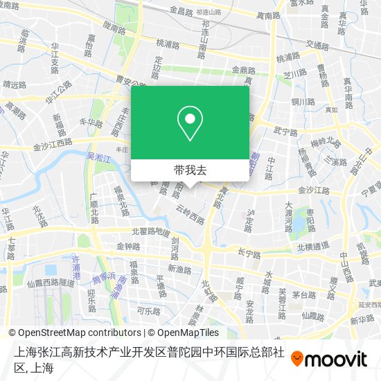 上海张江高新技术产业开发区普陀园中环国际总部社区地图