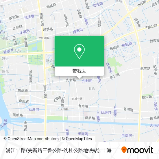 浦江11路(先新路三鲁公路-沈杜公路地铁站)地图