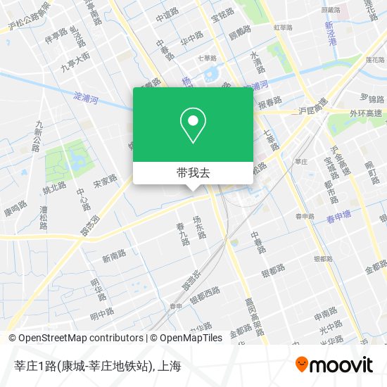 莘庄1路(康城-莘庄地铁站)地图