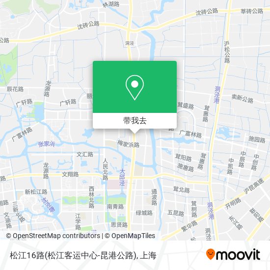 松江16路(松江客运中心-昆港公路)地图