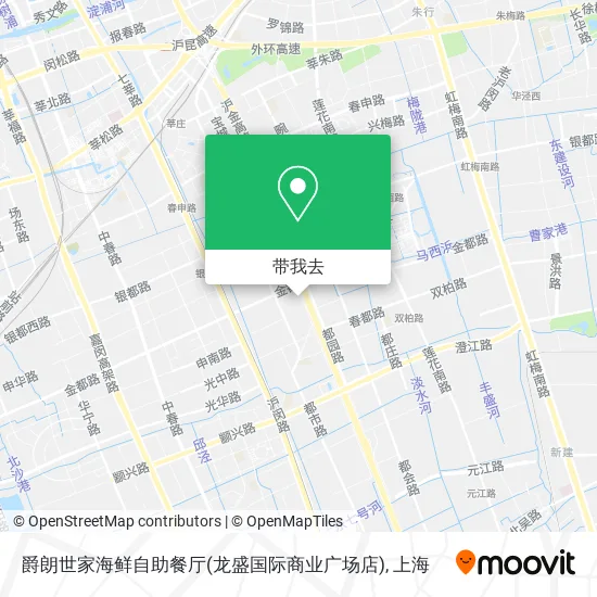 爵朗世家海鲜自助餐厅(龙盛国际商业广场店)地图