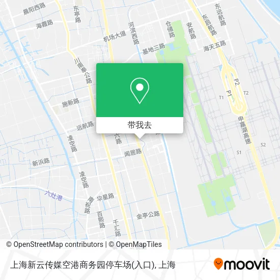 上海新云传媒空港商务园停车场(入口)地图