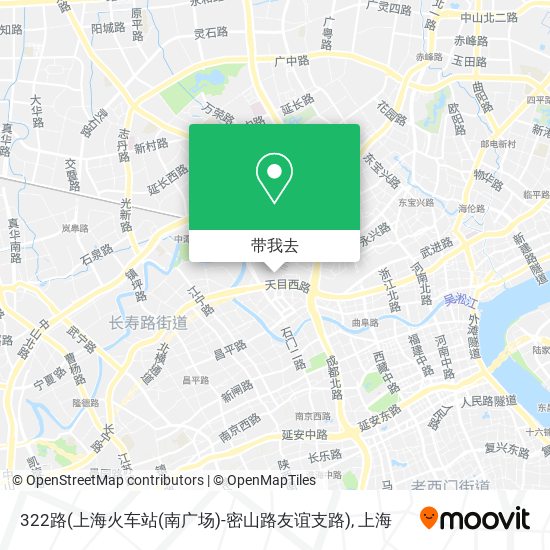322路(上海火车站(南广场)-密山路友谊支路)地图