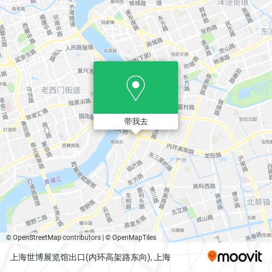 上海世博展览馆出口(内环高架路东向)地图