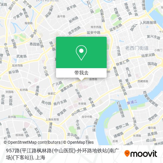 957路(平江路枫林路(中山医院)-外环路地铁站(南广场)(下客站))地图