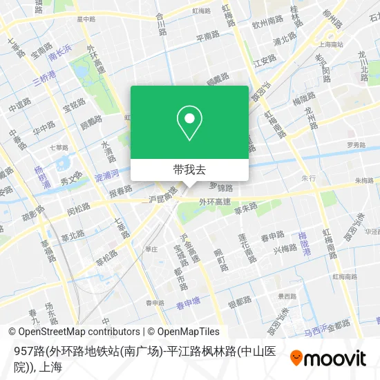 957路(外环路地铁站(南广场)-平江路枫林路(中山医院))地图
