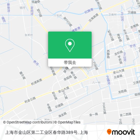 上海市金山区第二工业区春华路389号地图