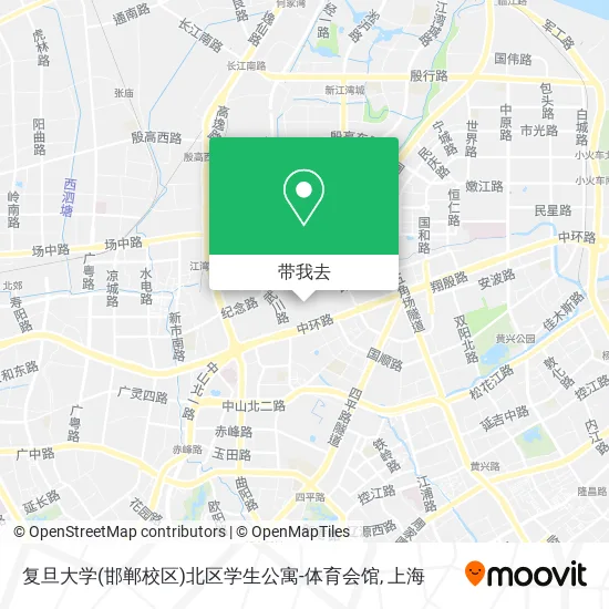 复旦大学(邯郸校区)北区学生公寓-体育会馆地图