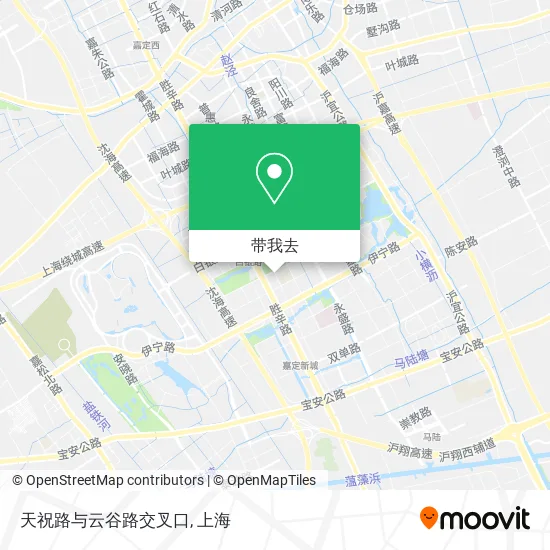 天祝路与云谷路交叉口地图