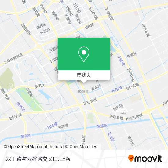 双丁路与云谷路交叉口地图