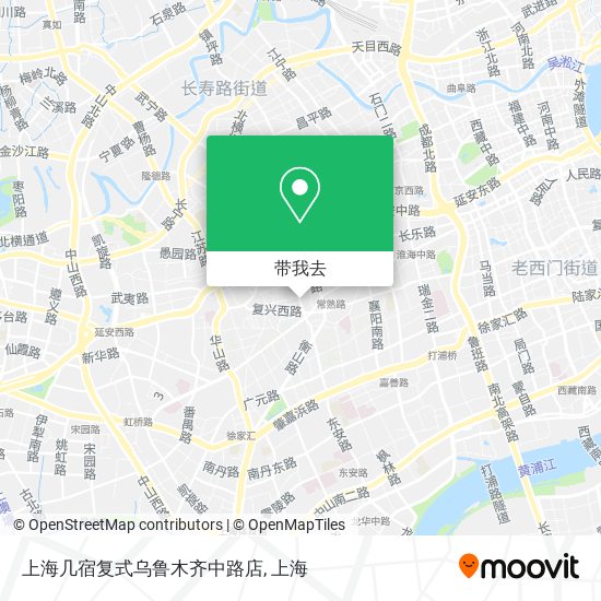 上海几宿复式乌鲁木齐中路店地图