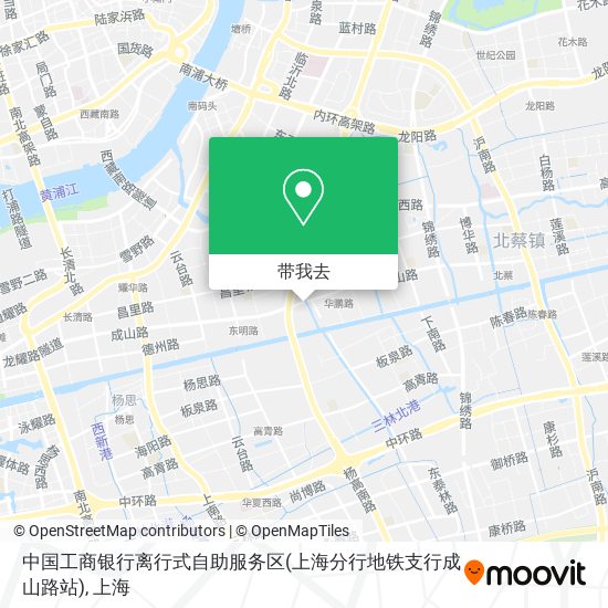 中国工商银行离行式自助服务区(上海分行地铁支行成山路站)地图